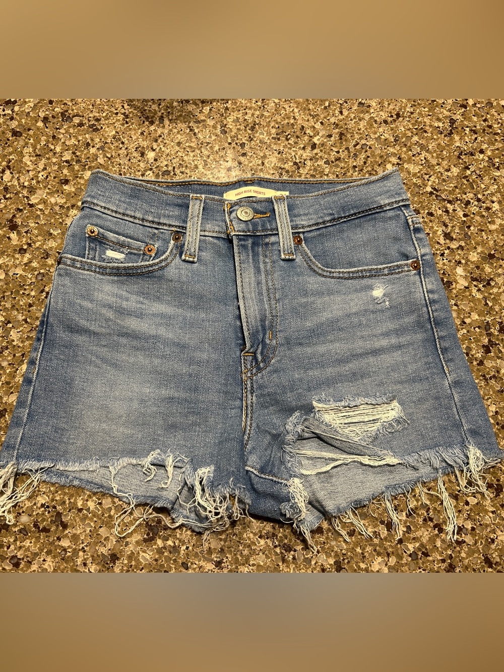 Levi's High Rise Light Blue Denim Shorts